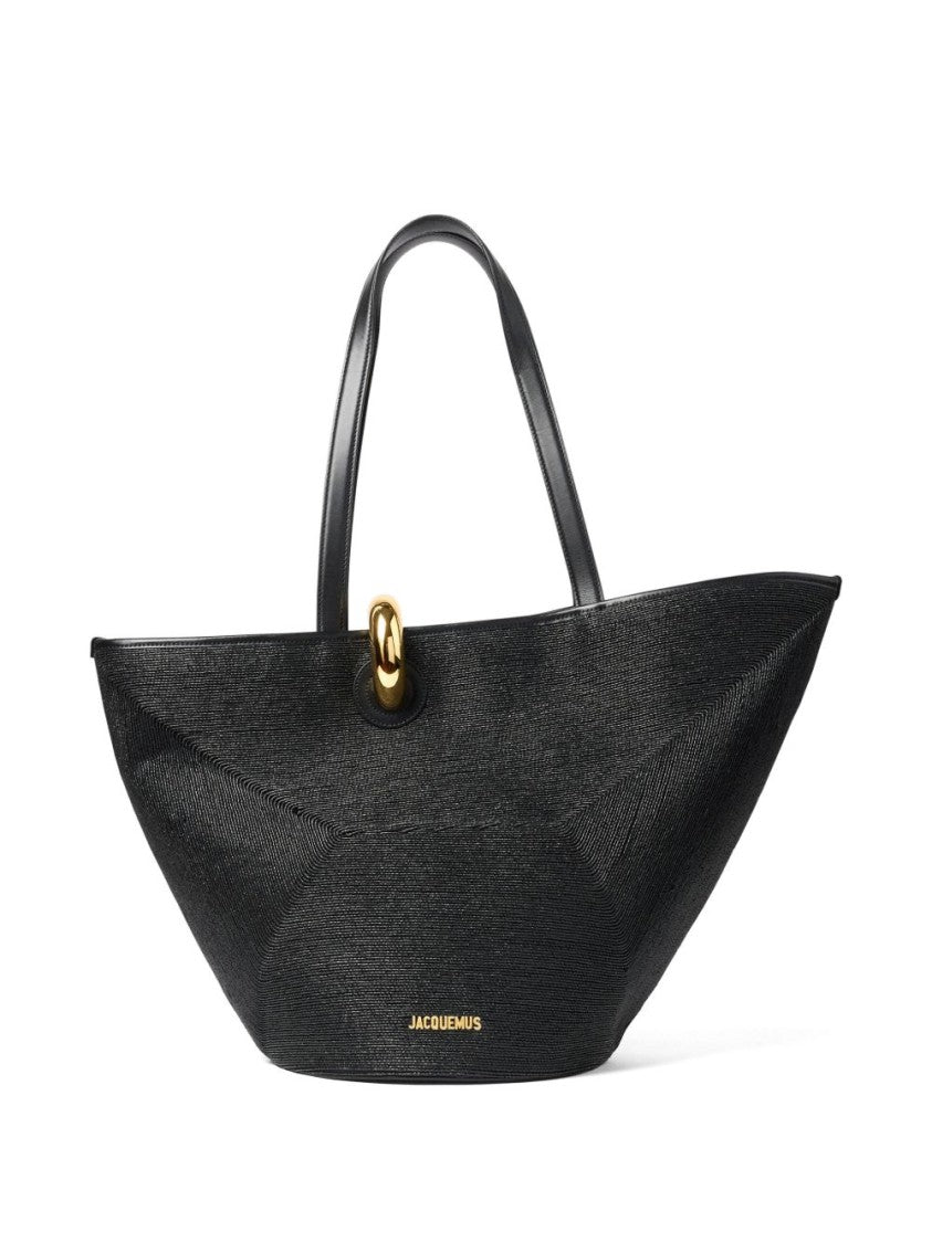Jacquemus Black Gold-Tone Hardware Top Handle Bag