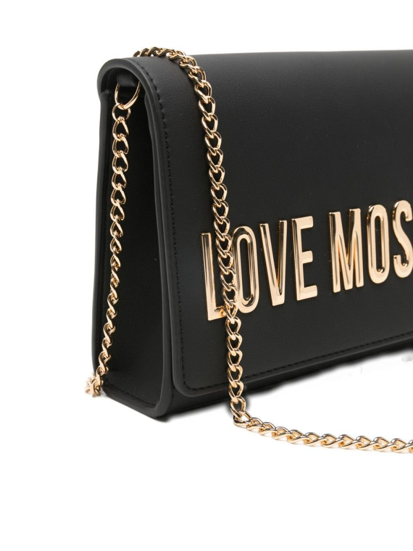 Love Moschino Shoulder Bag With Flap Closure And Metallic Lettering