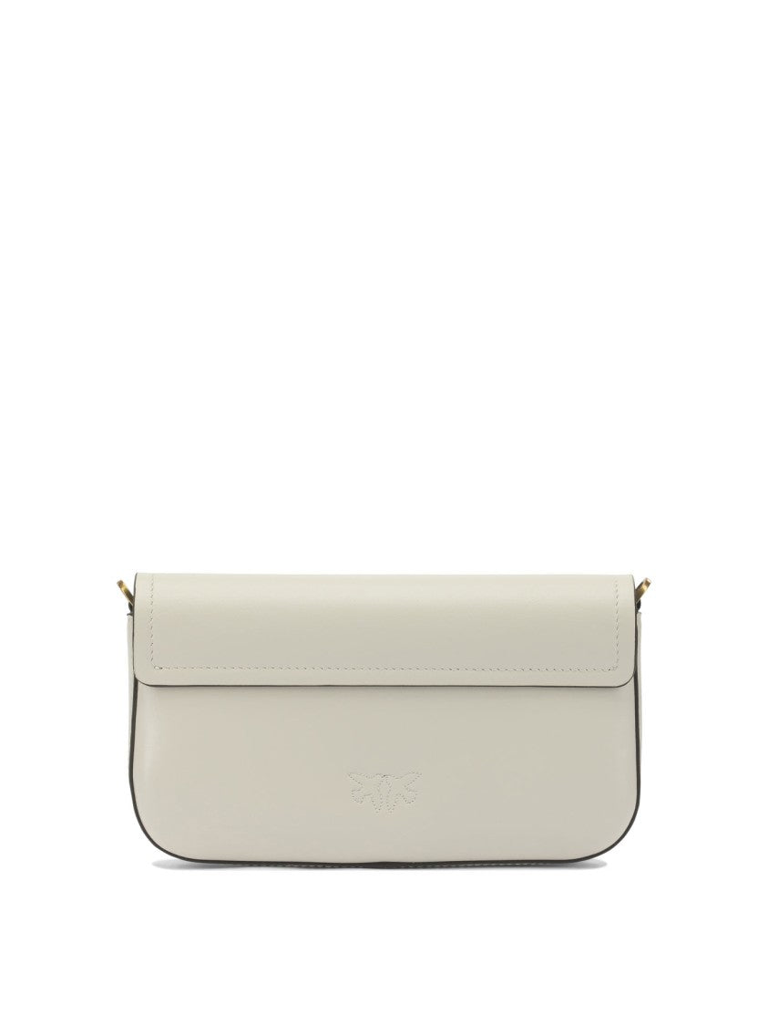Pinko White Leather Crossbody Bag