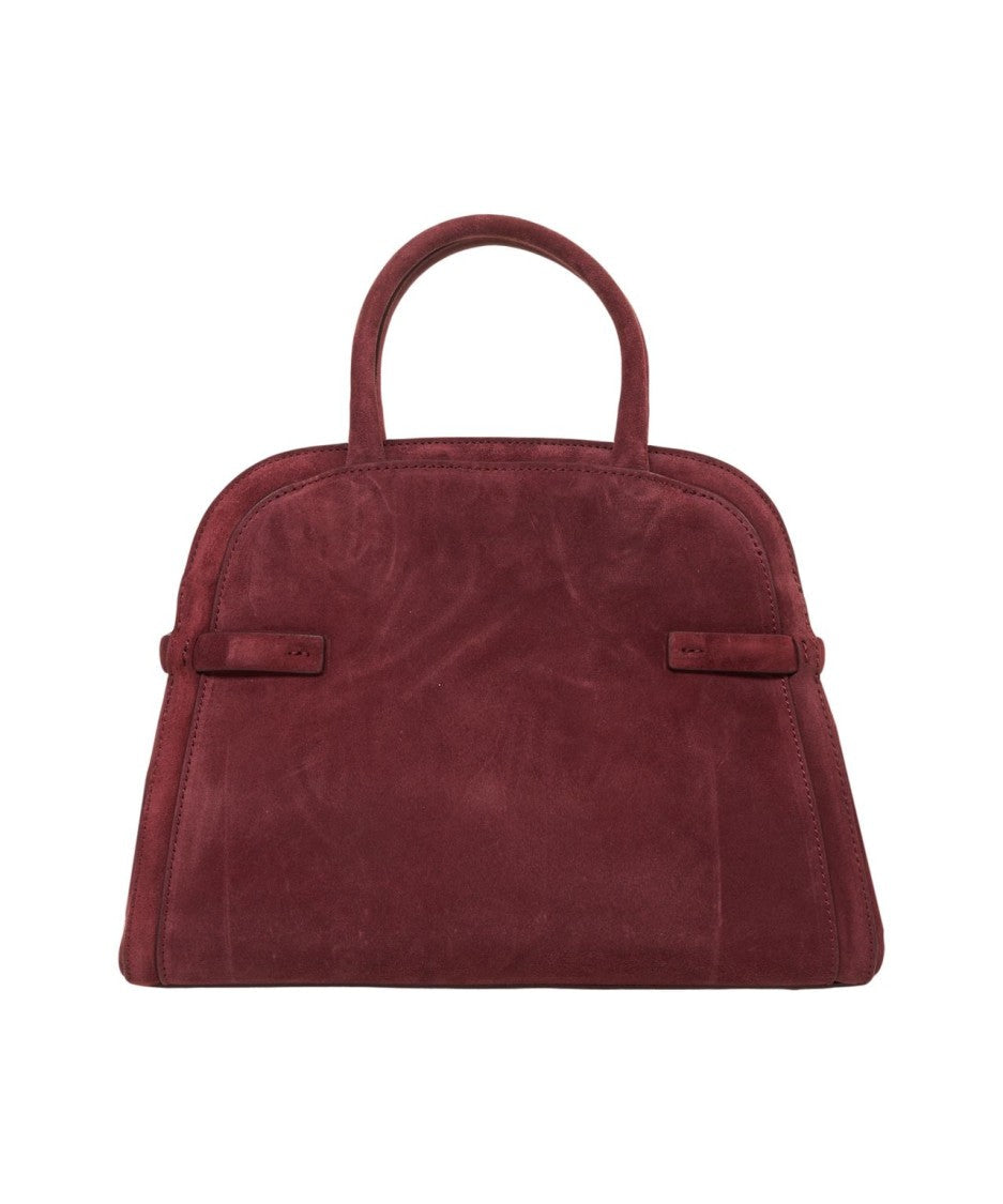Orciani Structured Burgundy Suede Handbag