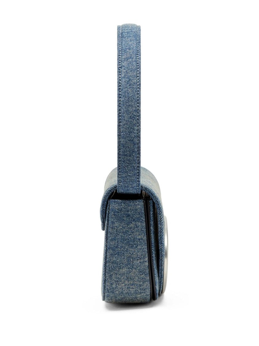Diesel Structured Denim Shoulder Bag With Silver-Tone Logo