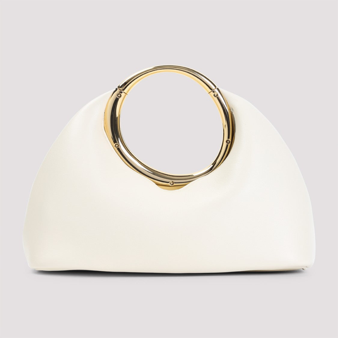 Jacquemus Compact Lambskin Handbag With Circular Handle