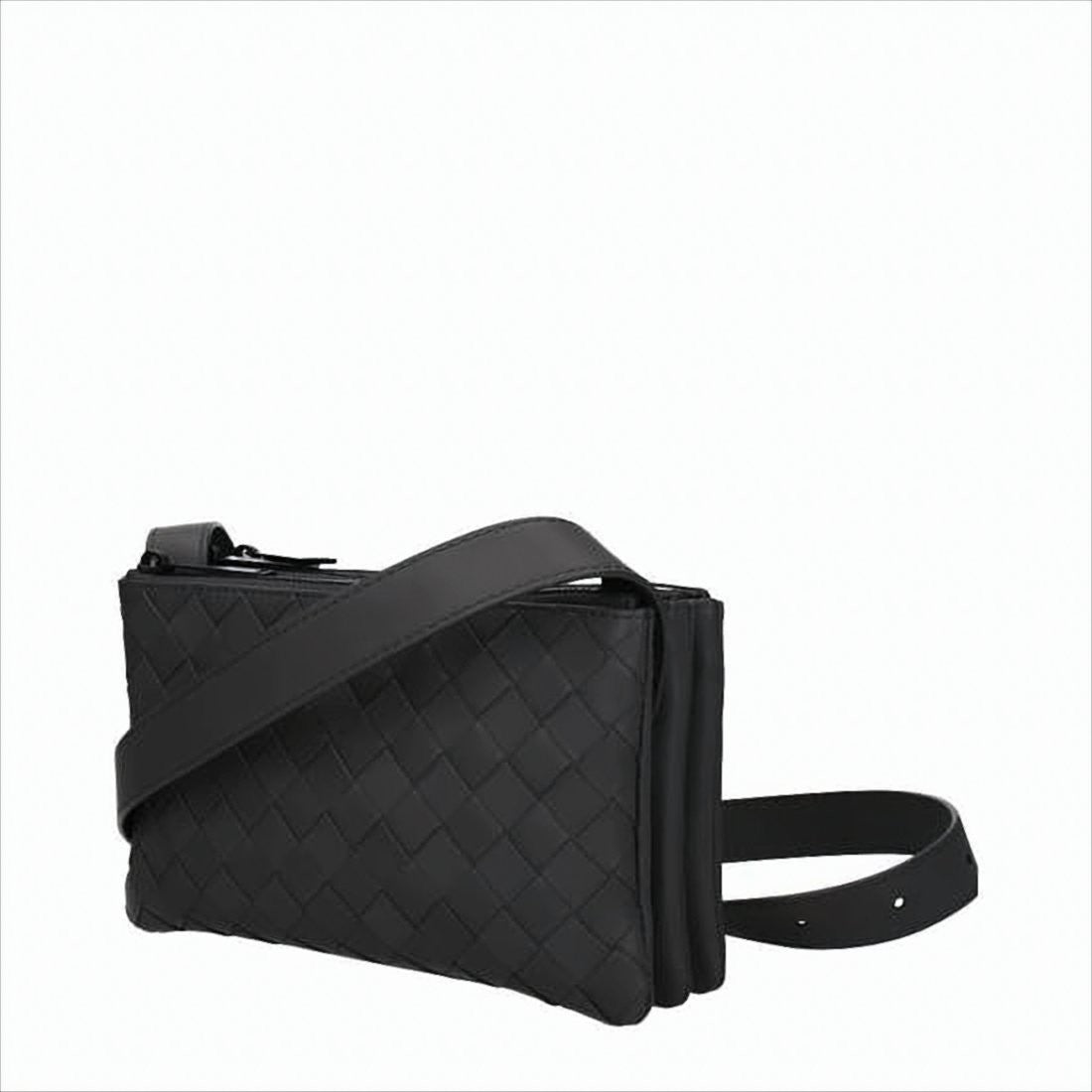 Bottega Veneta Woven Leather Black Shoulder Bag