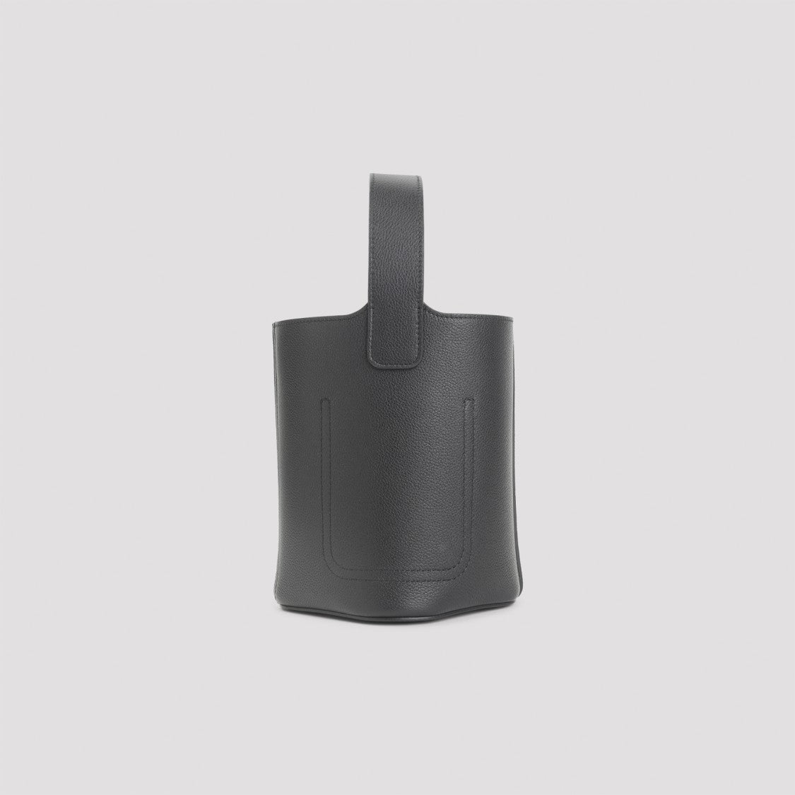 Loewe Structured Black Calfskin Bucket Bag With Silver-Tone Hardware