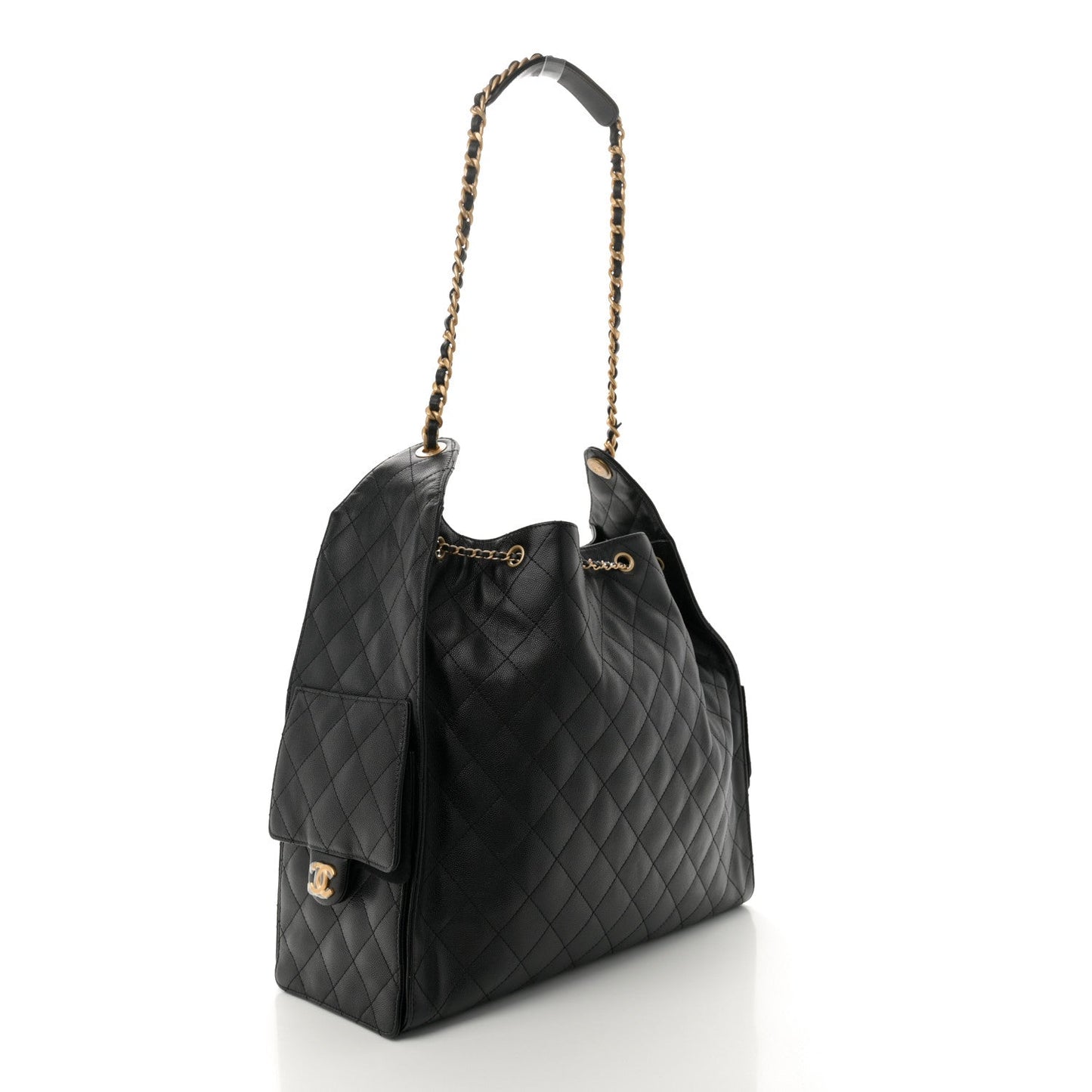 Caviar Quilted Large Chanel 25 Handbag Black
