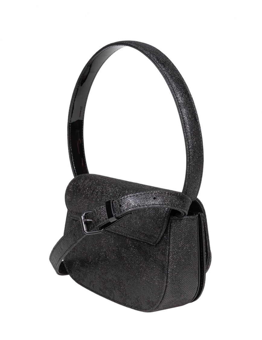 Diesel Shiny Fabric Black 1Dr Shoulder Bag
