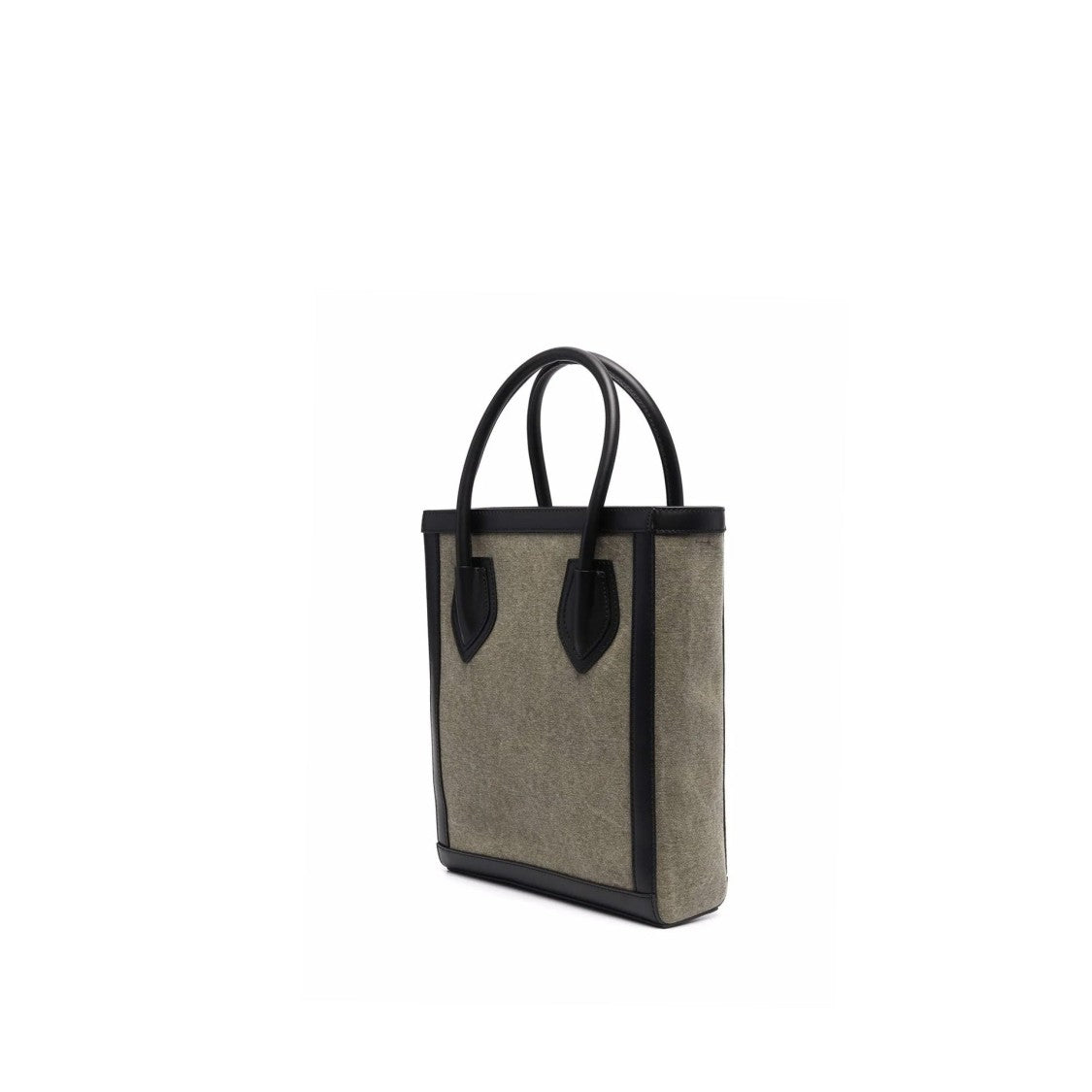 Balmain Cotton Fabric Tote Bag With Leather Trim
