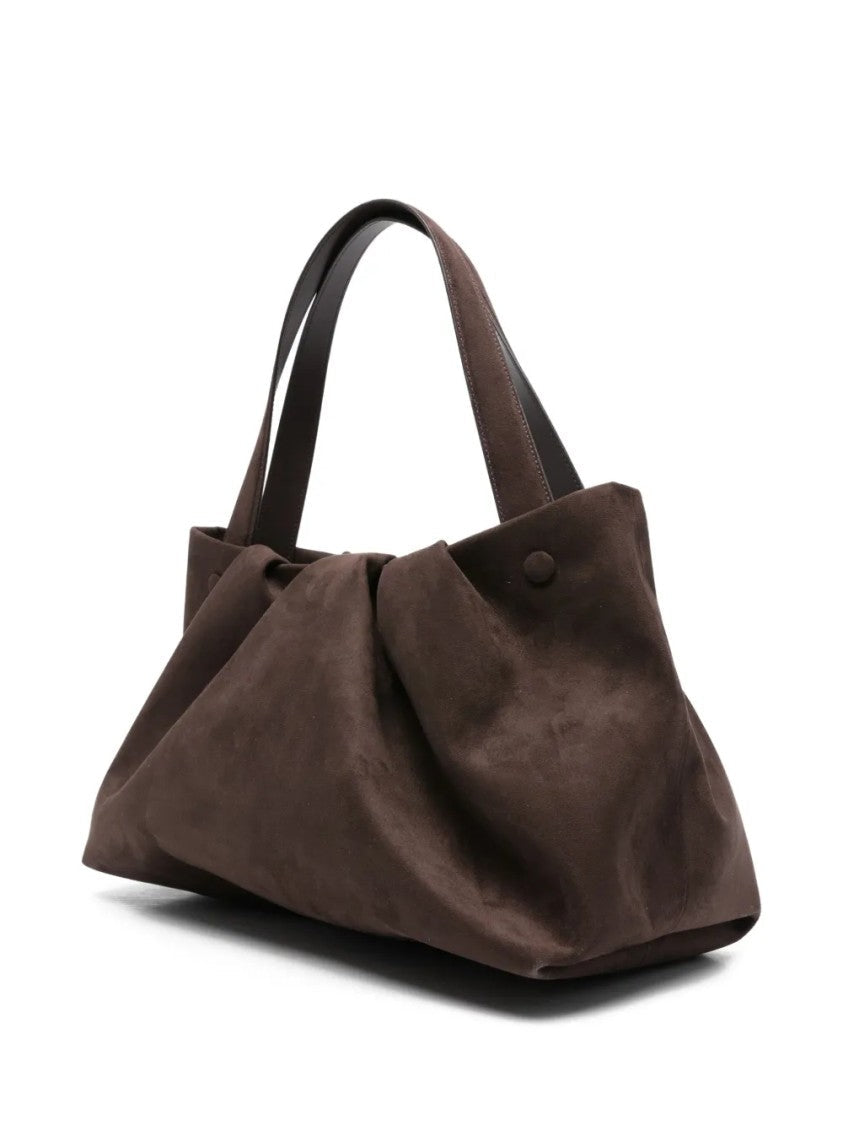 Themoirè Structured Minimalist Handbag With Top Handle And Detachable Strap
