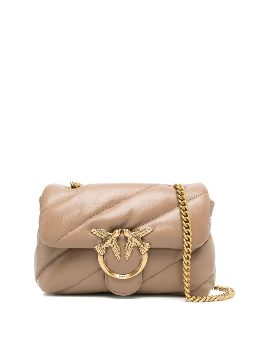 Pinko Beige Shoulder Bag With Quilted Design