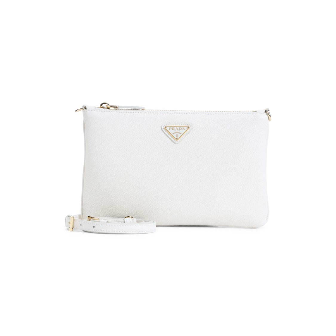 Prada Textured Calf Leather Clutch With Zip Closure