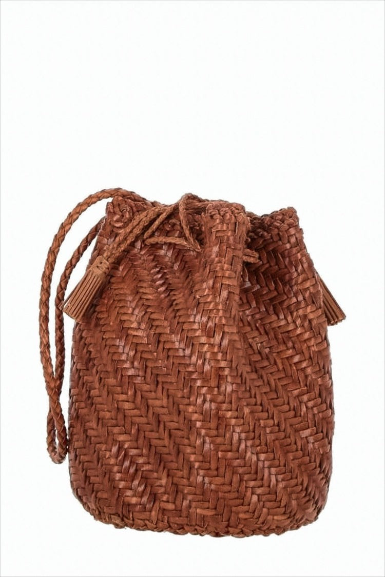Dragon Diffusion Buffalo Leather Shoulder Bag With Chevron Weave
