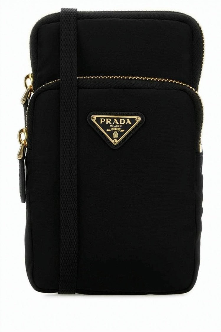 Prada Compact Crossbody Bag In Smooth Recycled Nylon With Gold-Tone Accents