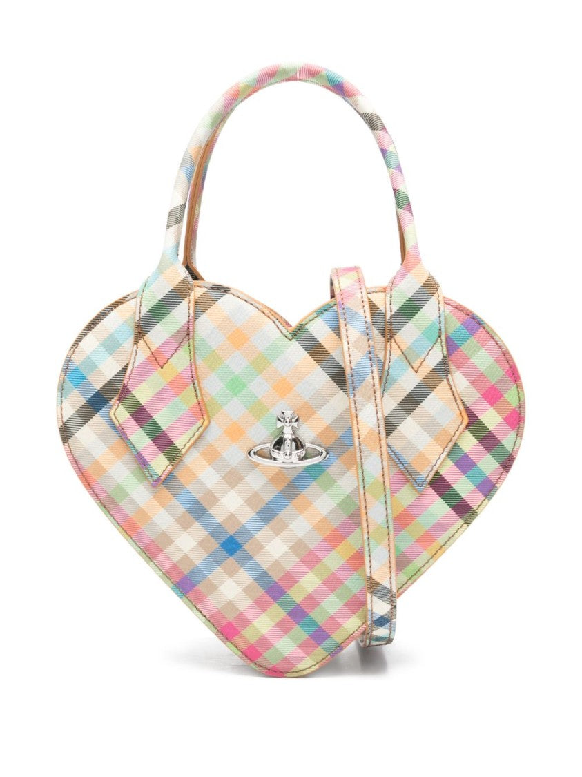 Vivienne Westwood Heart-Shaped Bag With Multicolor Plaid Pattern