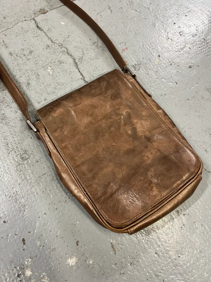 FW1995 Jean Paul Gaultier Dietrich Brown Leather Shoulder Bag