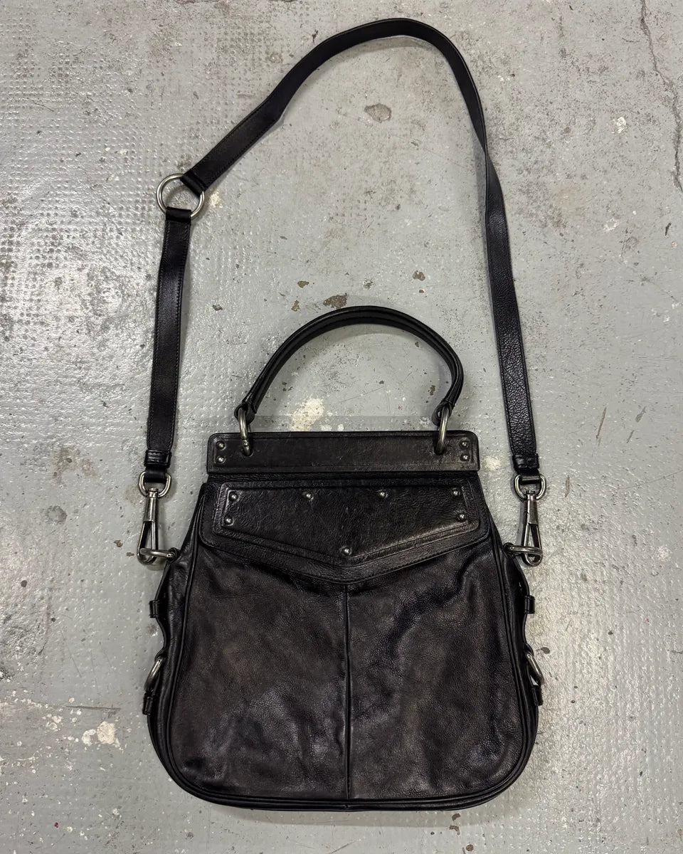 FW2002 Yves Saint Laurent Mombasa Black Leather Shoulder Bag by Tom Ford