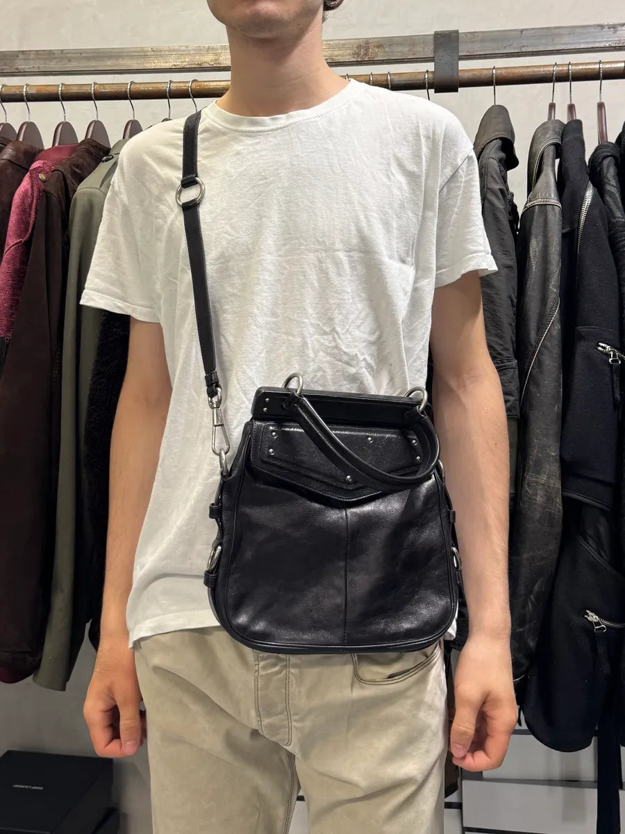 FW2002 Yves Saint Laurent Mombasa Black Leather Shoulder Bag by Tom Ford