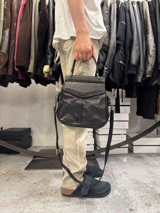 FW2002 Yves Saint Laurent Mombasa Black Leather Shoulder Bag by Tom Ford