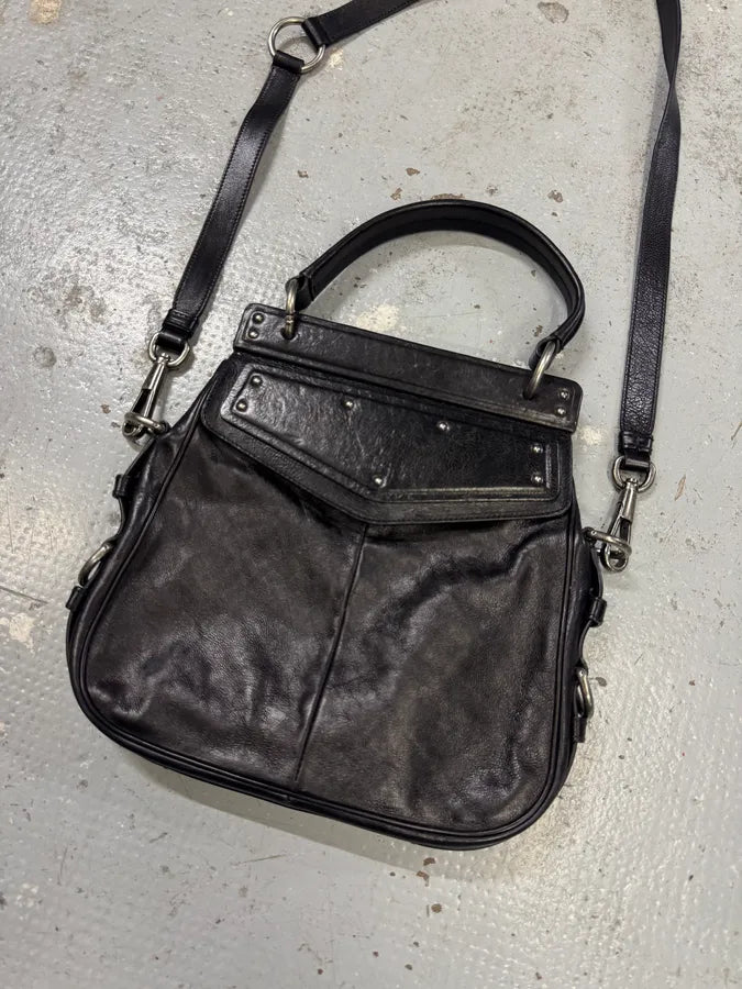 FW2002 Yves Saint Laurent Mombasa Black Leather Shoulder Bag by Tom Ford