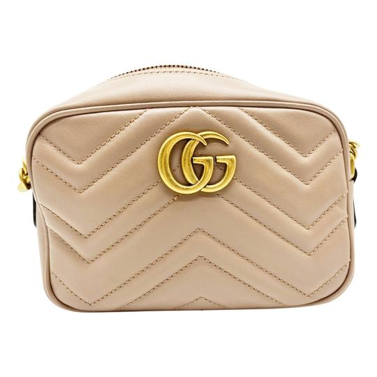 Gucci Camera Marmont Gg Mini Matelasse Nude Beige Leather Shoulder Bag