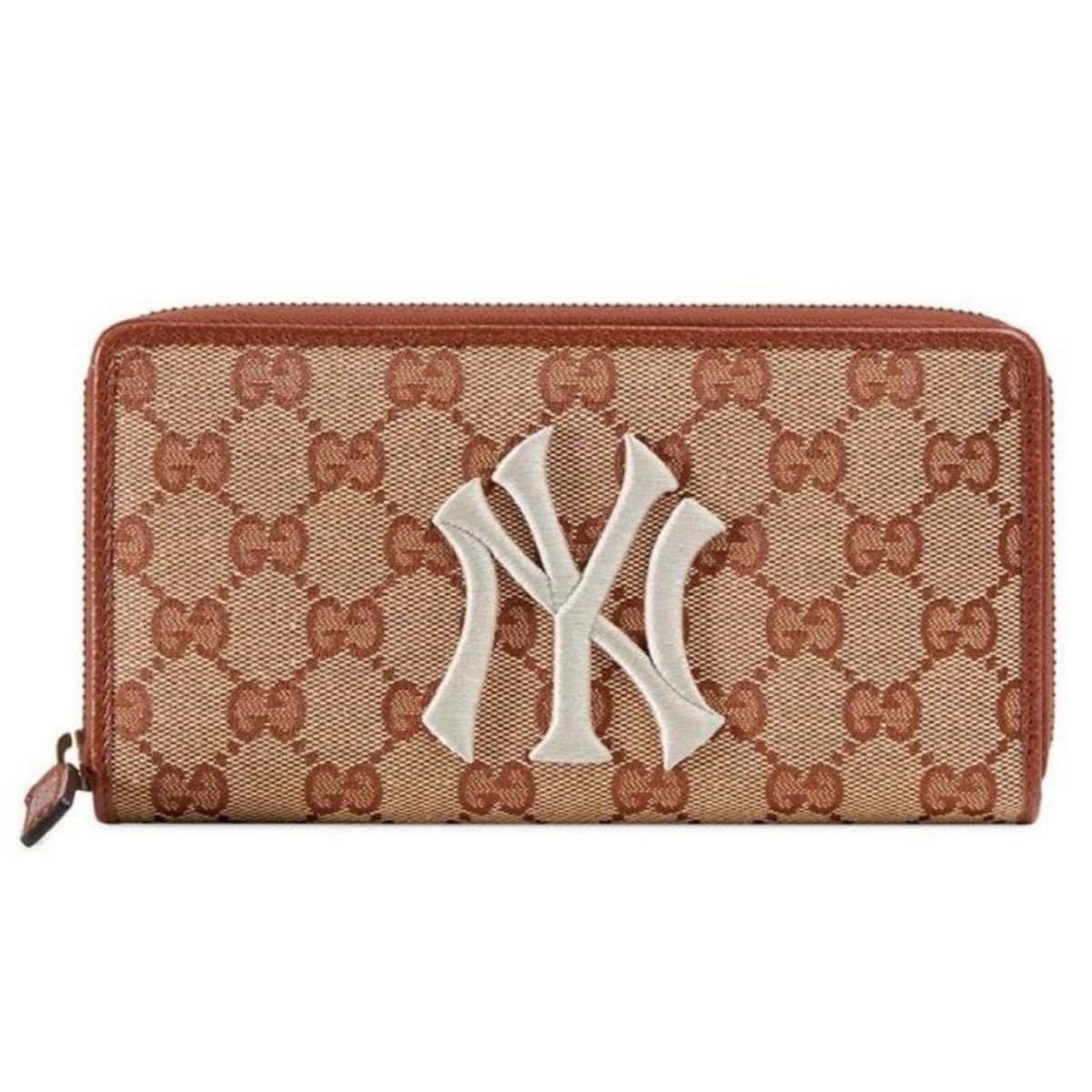 GG Zip Around Wallet with New York Yankees Patch