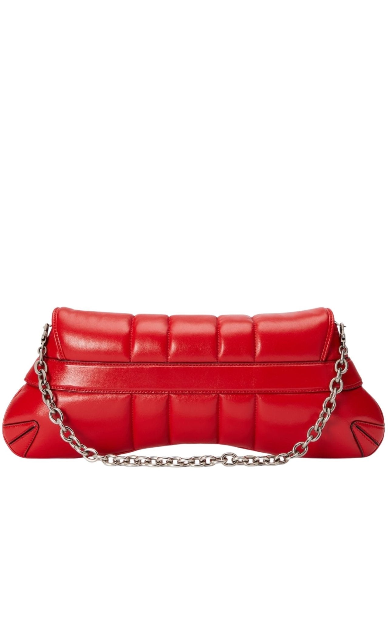 Red Horsebit Chain Medium Shoulder Bag