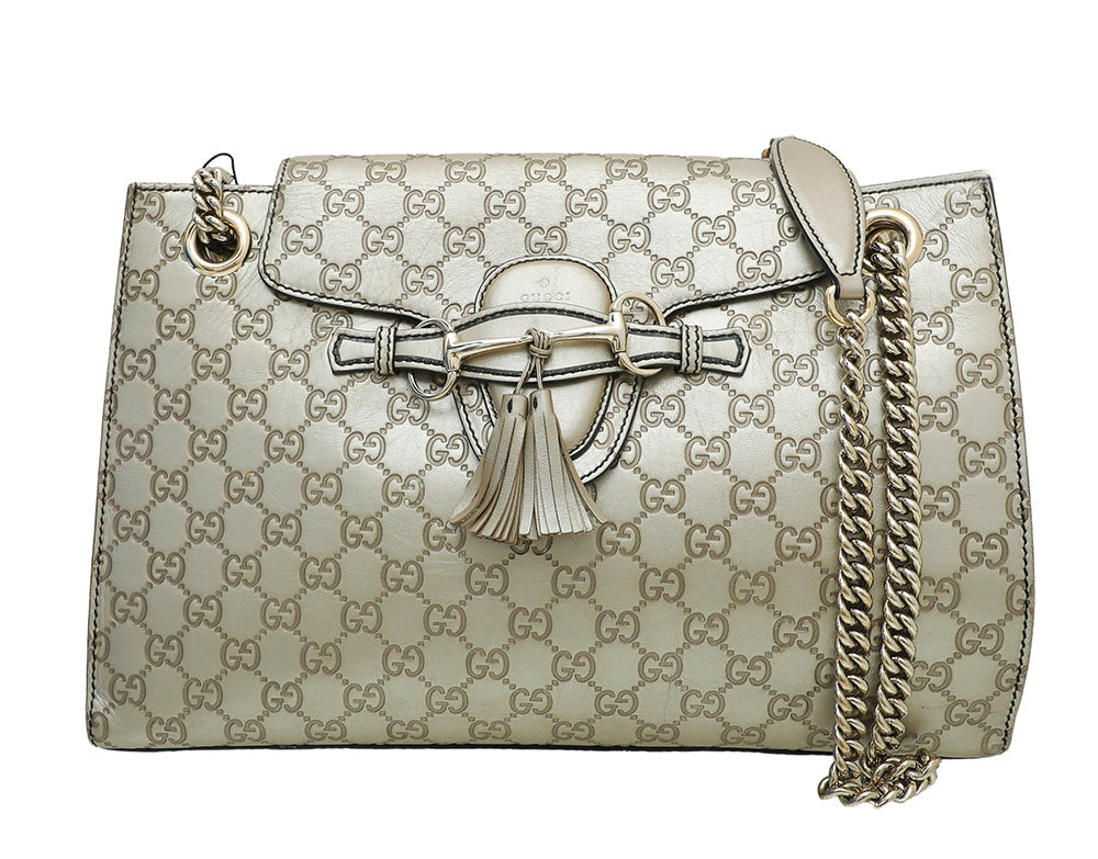 Gucci Champagne GG Guccissima Emily Large Bag