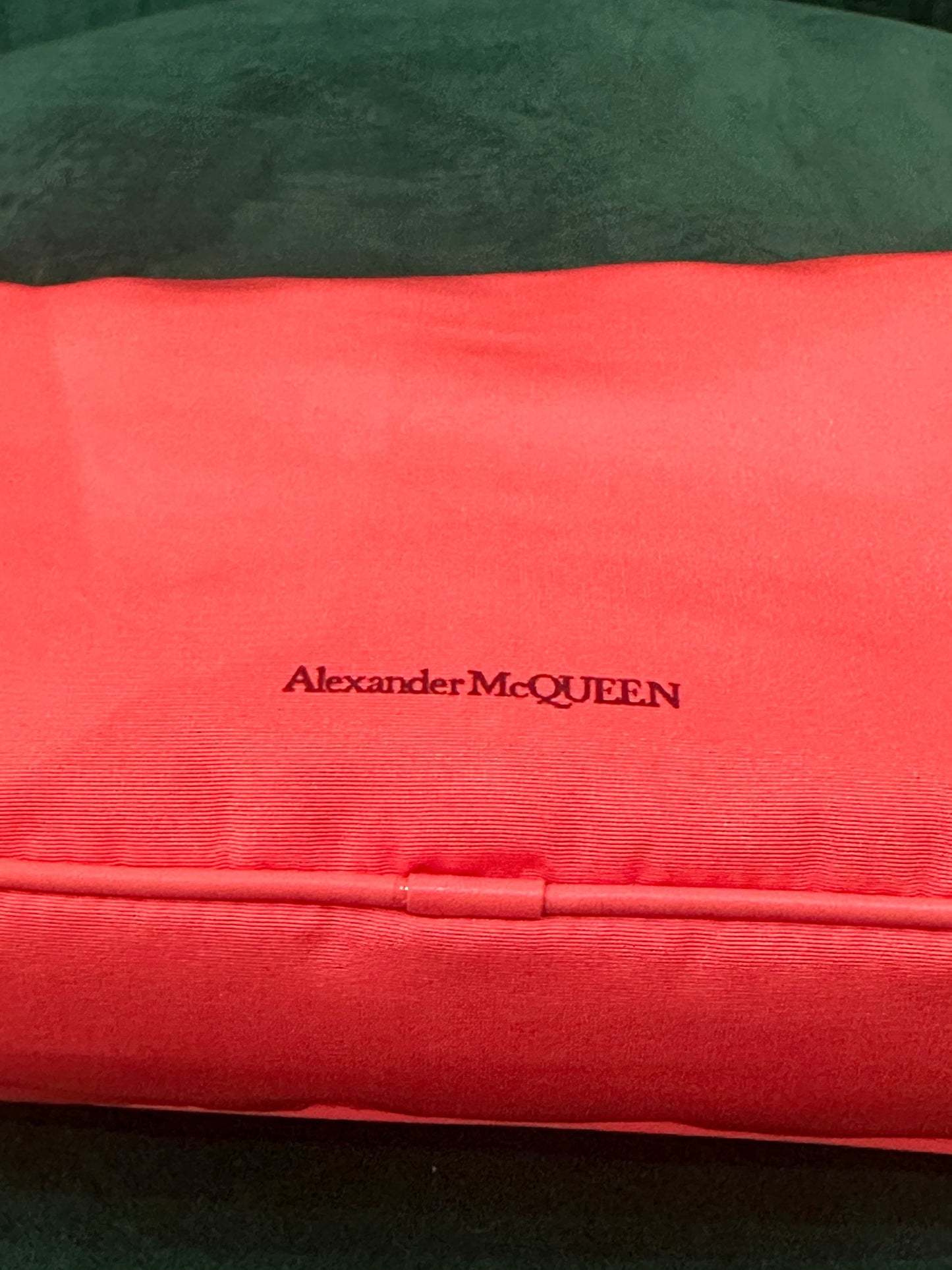 Alexander McQueen Coral Nylon Crossbody Bag with Silver Skull and Chain