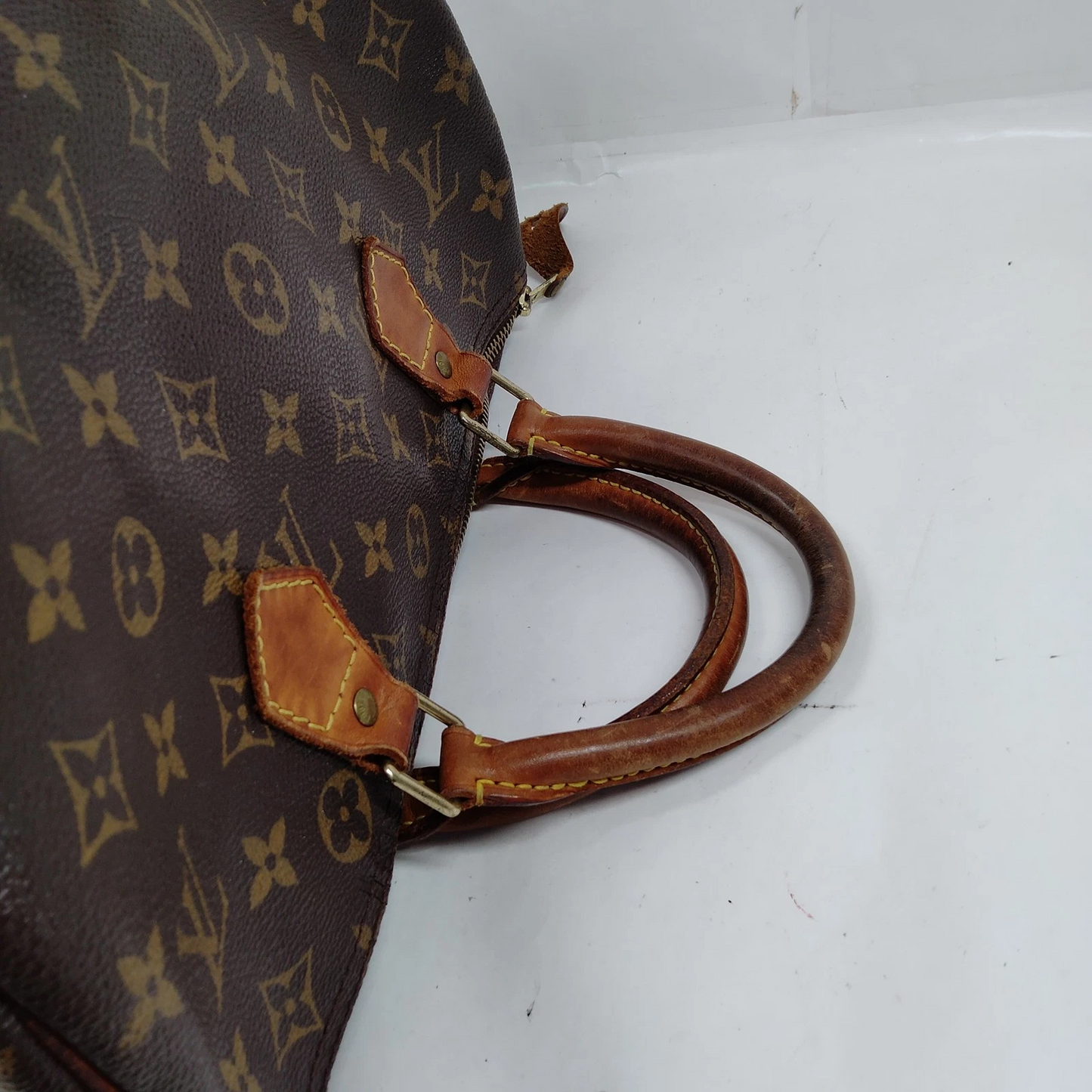 $1630 2000 Louis Vuitton LV Hand Bag Speedy 30 Brown Monogram TH0070