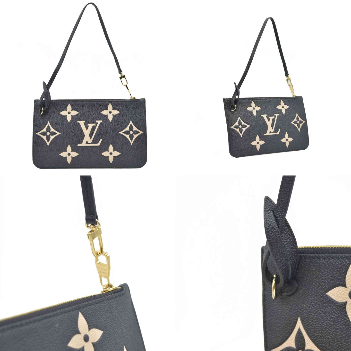 $2710 Louis Vuitton Monogram Empreinte Bicolor Neverfull MM GM Pochette