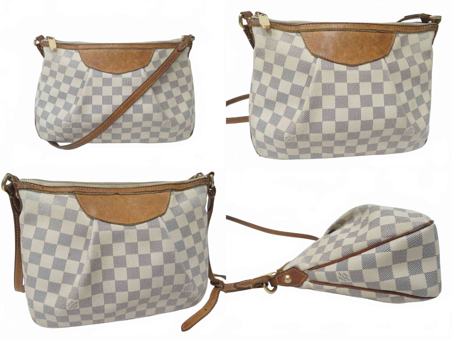 Authentic Louis Vuitton Damier Azur Siracusa PM Shoulder bag F#51011
