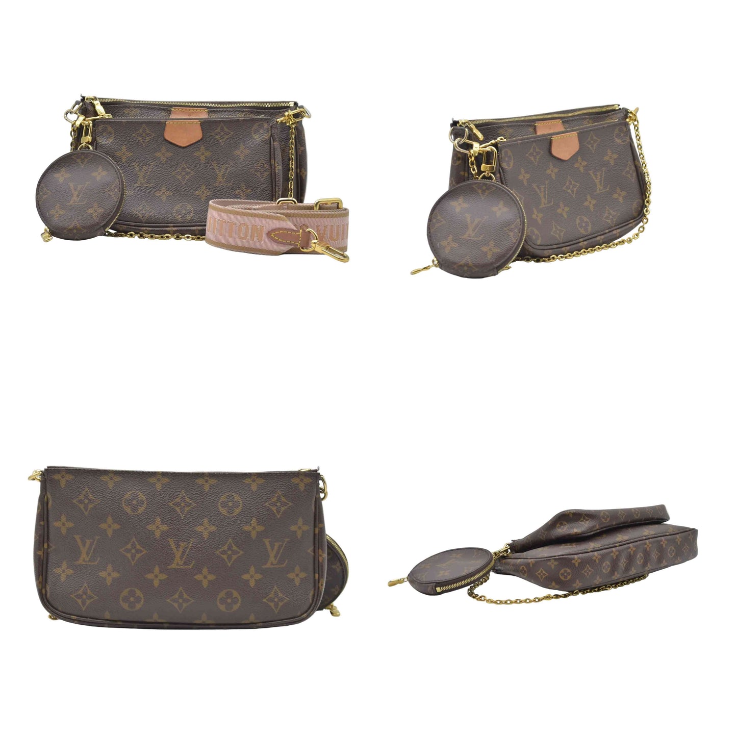 $2840 2020 Louis Vuitton LV Monogram Multi-Pochette Accessories Rose Clair Pink SD2270