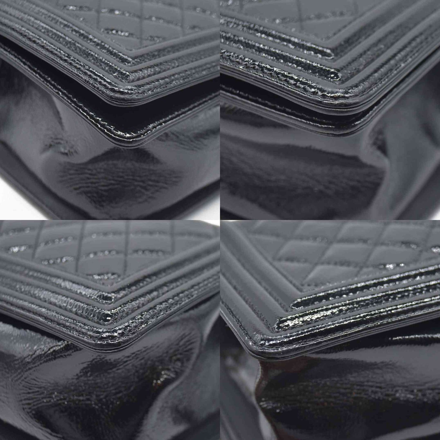 $6900 Chanel Medium Patent Boy Bag CC Logo Chain Shoulder Bag 2014