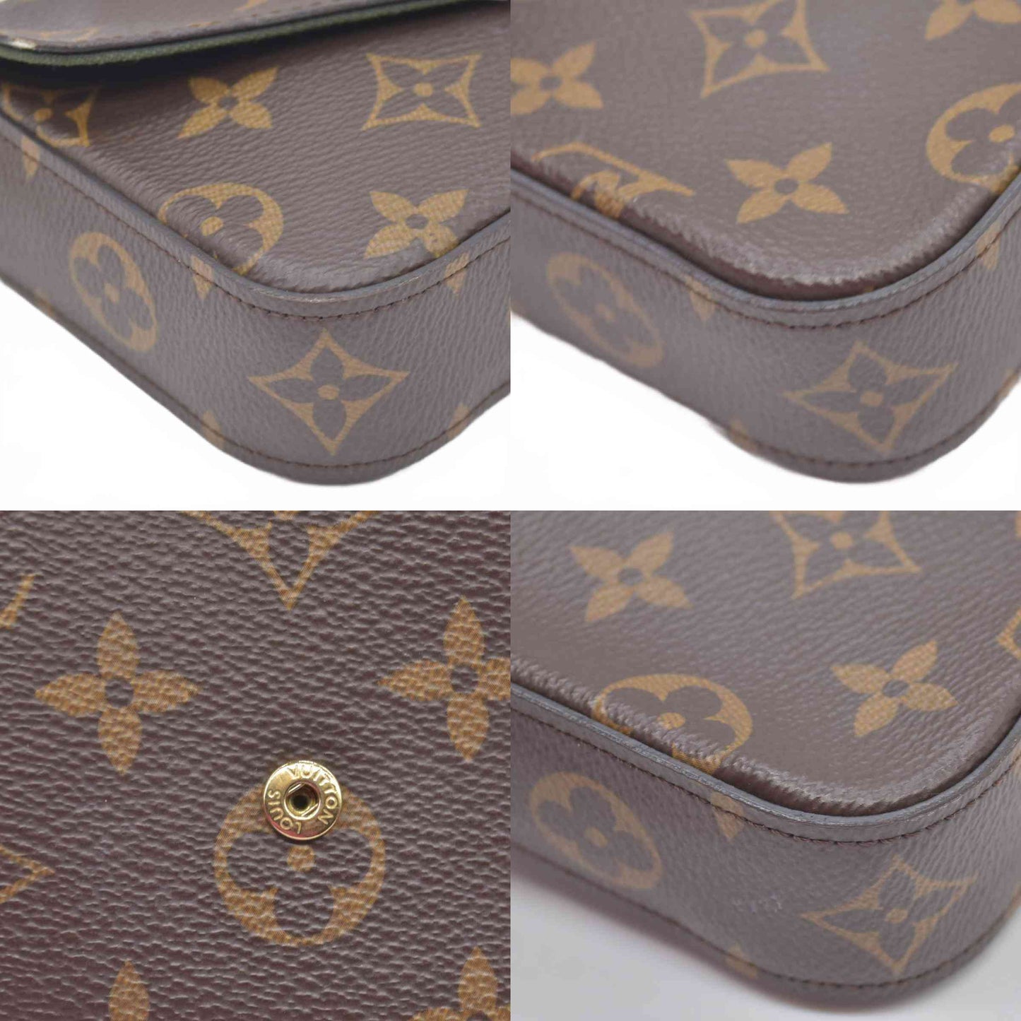 $1760 Louis Vuitton  Monogram Felicie Strap & Go Kaki
