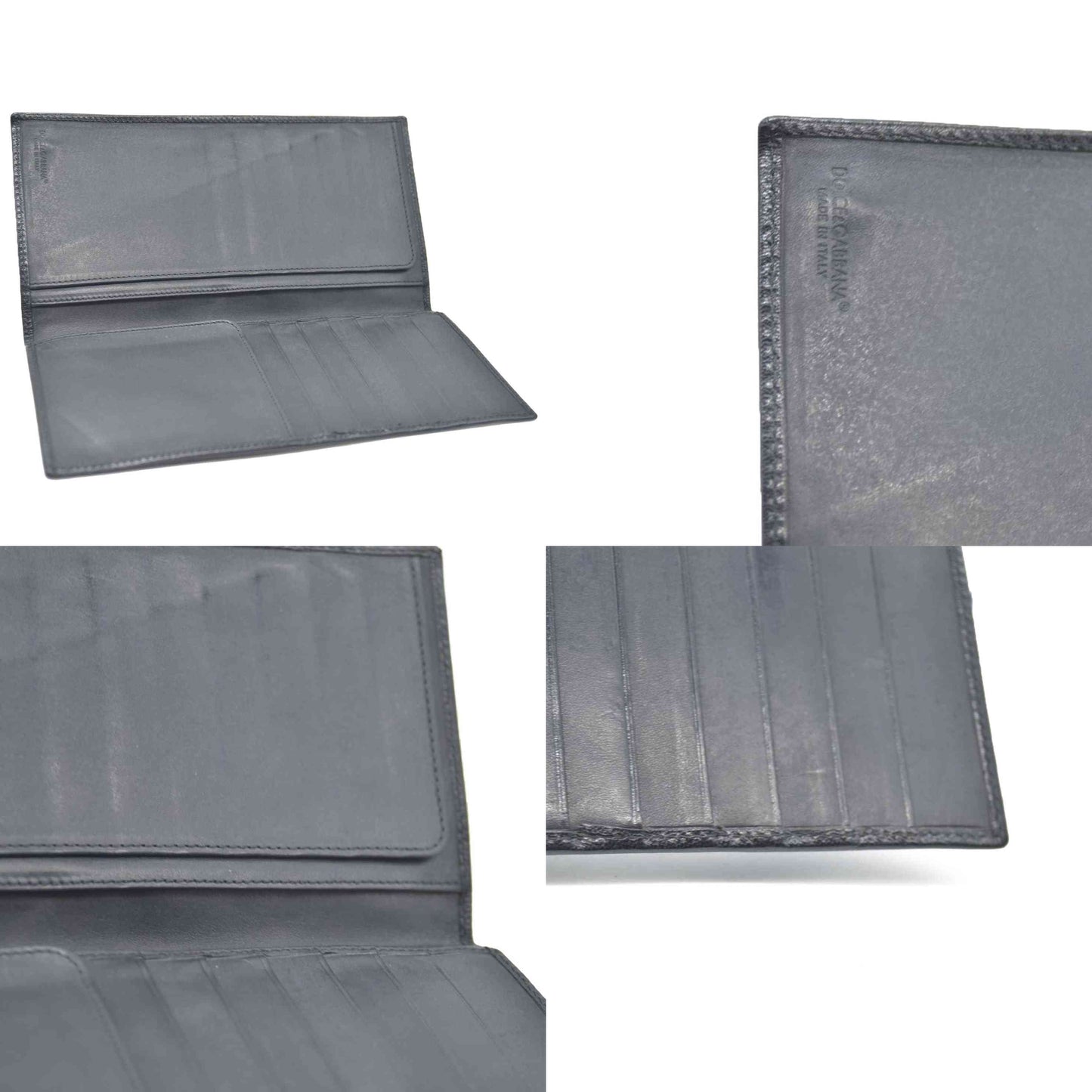 Dolce&Gabbana Leather Long Bifold Wallet Black