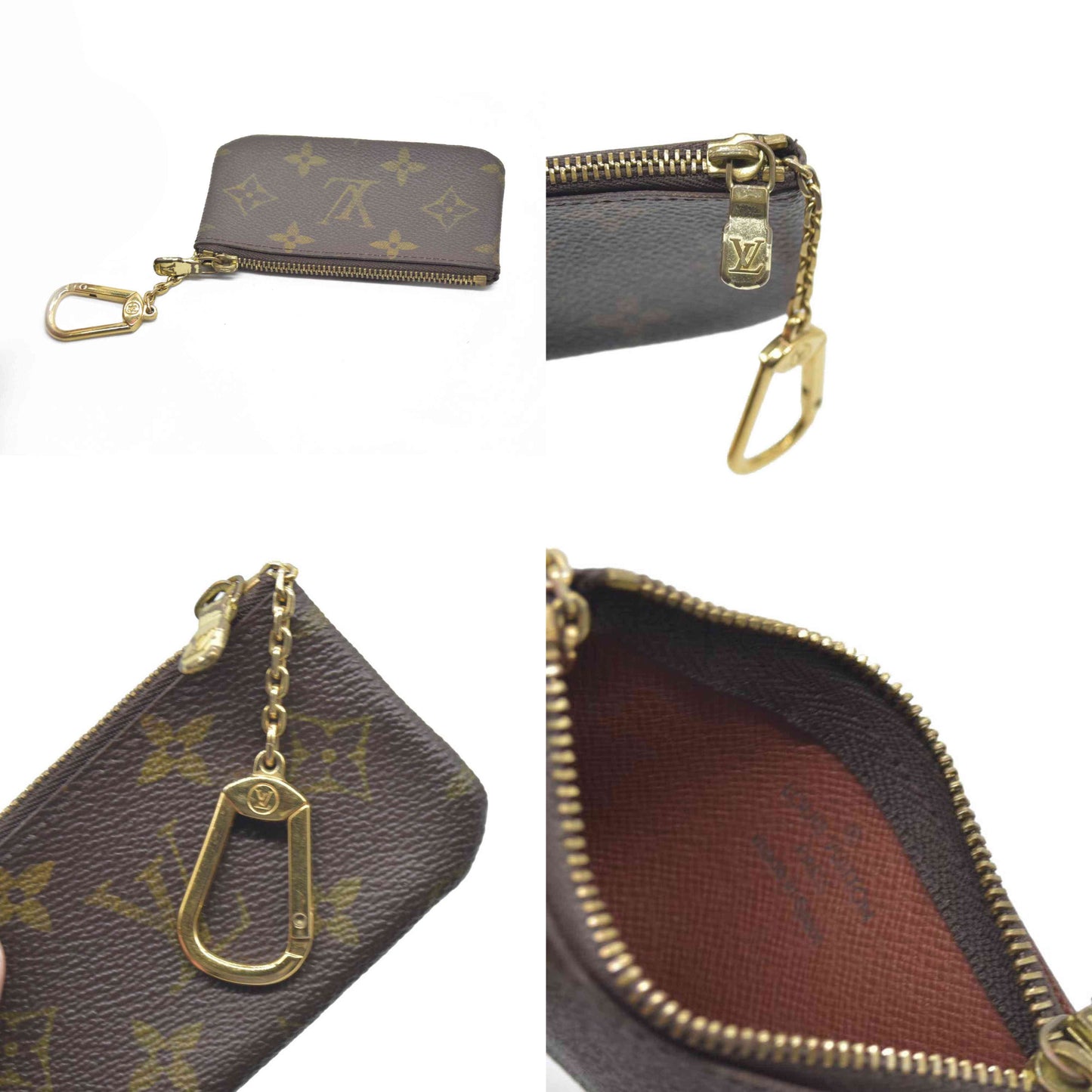 $345 LOUIS VUITTON Monogram Coin Purse Key Pochette Cles