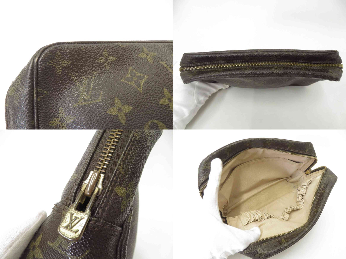 $600 1986 Louis Vuitton Monogram Trousse Toilette 23 Clutch Pouch Bag 861TH