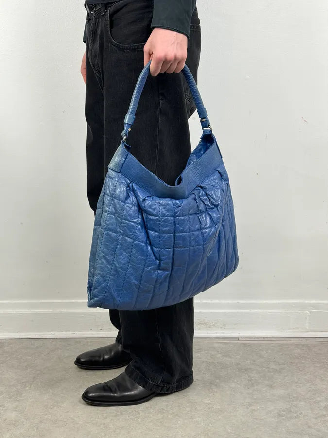 Jil Sander Blue Leather Handle Bag