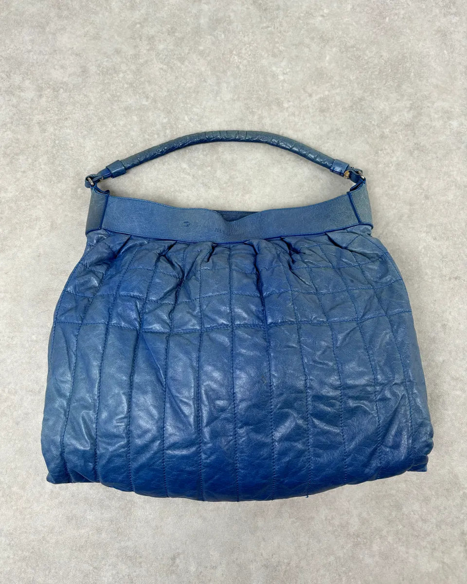Jil Sander Blue Leather Handle Bag