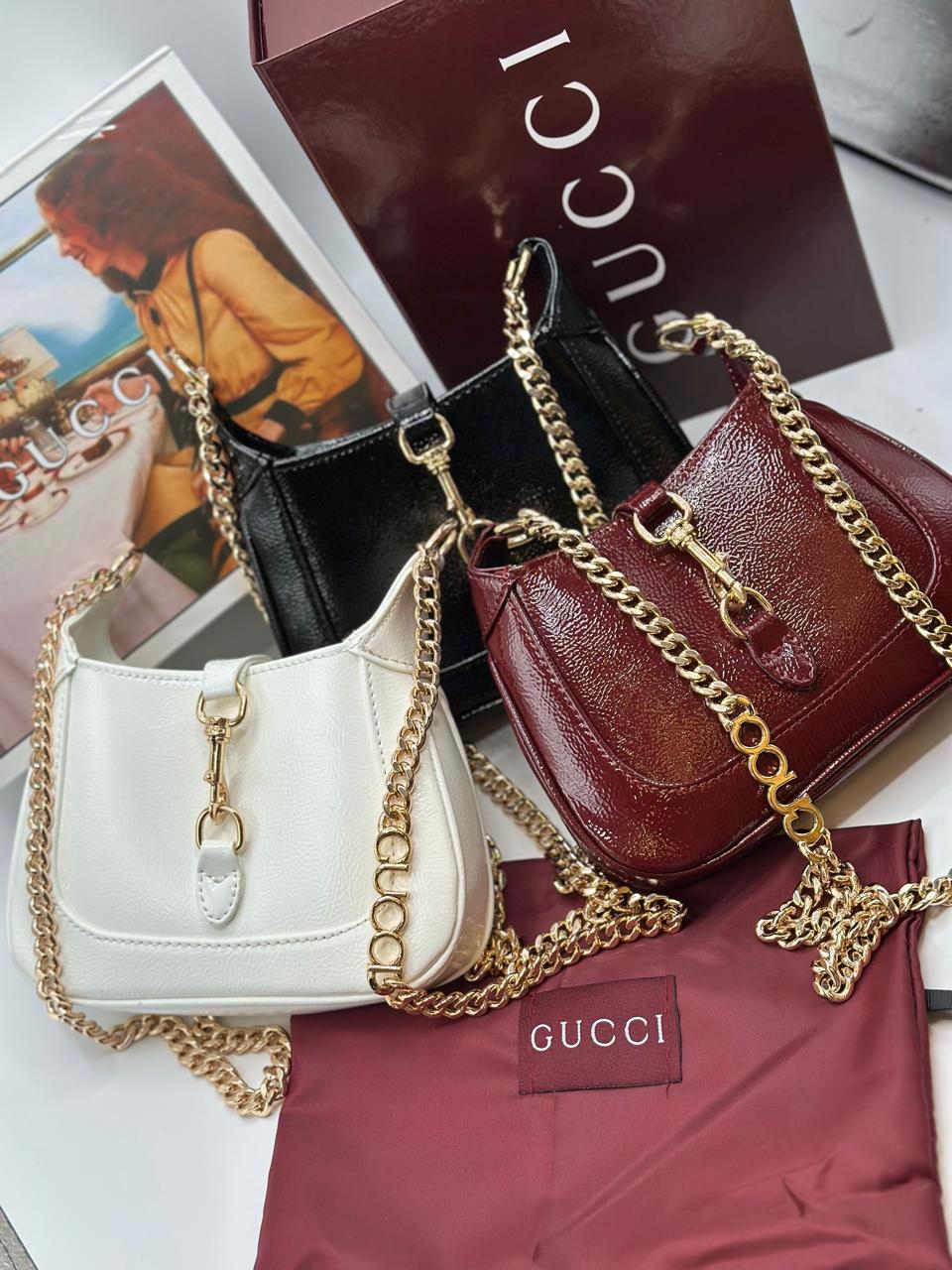 G-U-C-C-I Jackie Notte Mini Women Bag | With Double Brand Box & Dust Bag (White)