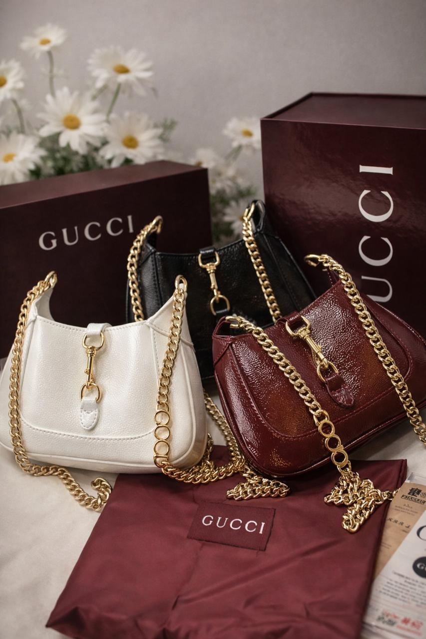 G-U-C-C-I Jackie Notte Mini Women Bag | With Double Brand Box & Dust Bag (White)