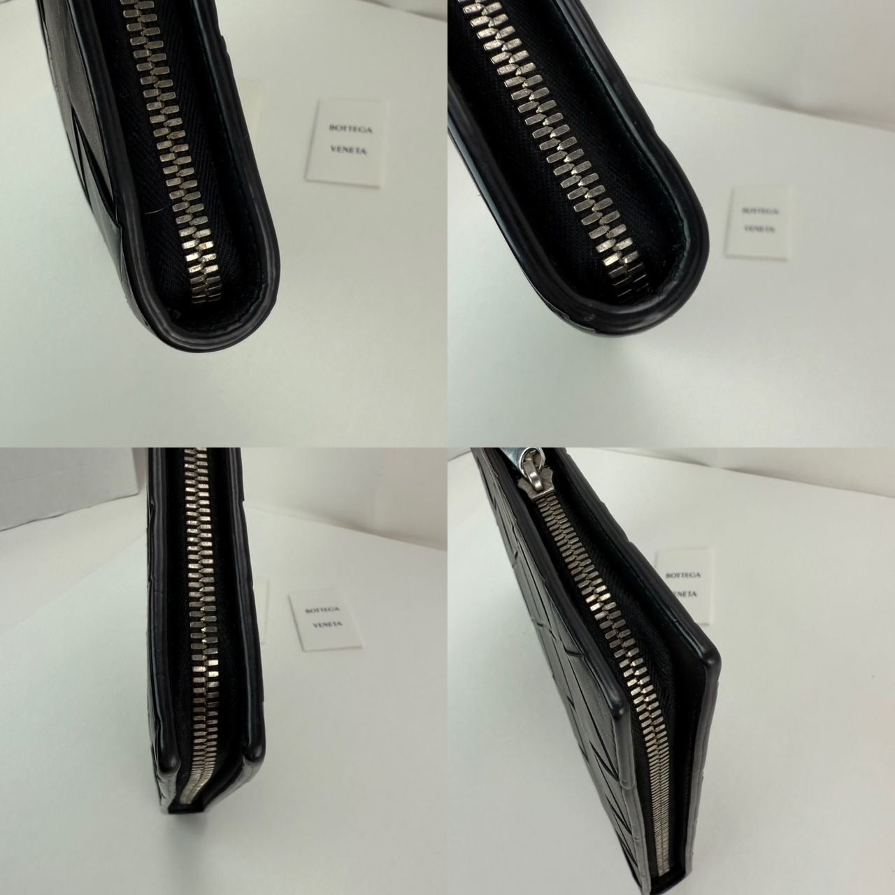 Bottega Veneta Black Leather Maxi Intrecciato Wristlet Clutch