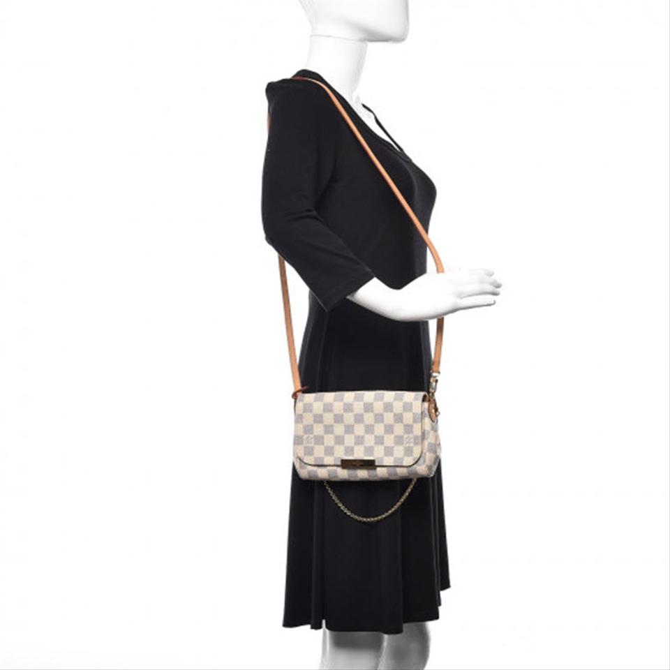 Louis Vuitton Favorite Pm White Damier Azur Canvas Cross Body Bag
