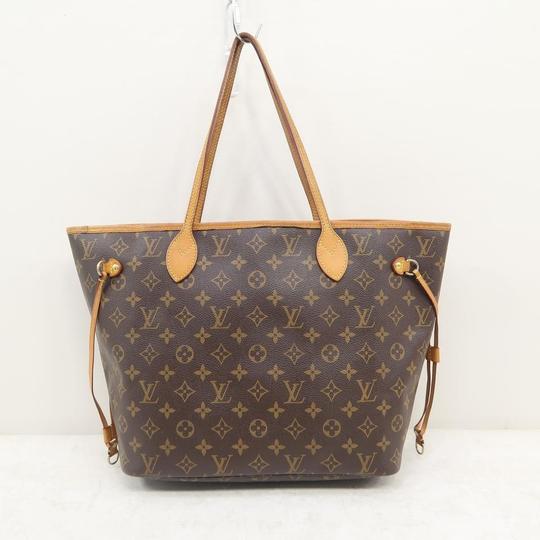 Louis Vuitton Neverfull Mm Tote Piment Orange with Pouch Brown Monogram Canvas Shoulder Bag