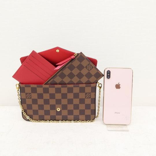 Louis Vuitton Pochette Félicie Wallet Brown Damier Ébène Canvas Cross Body Bag