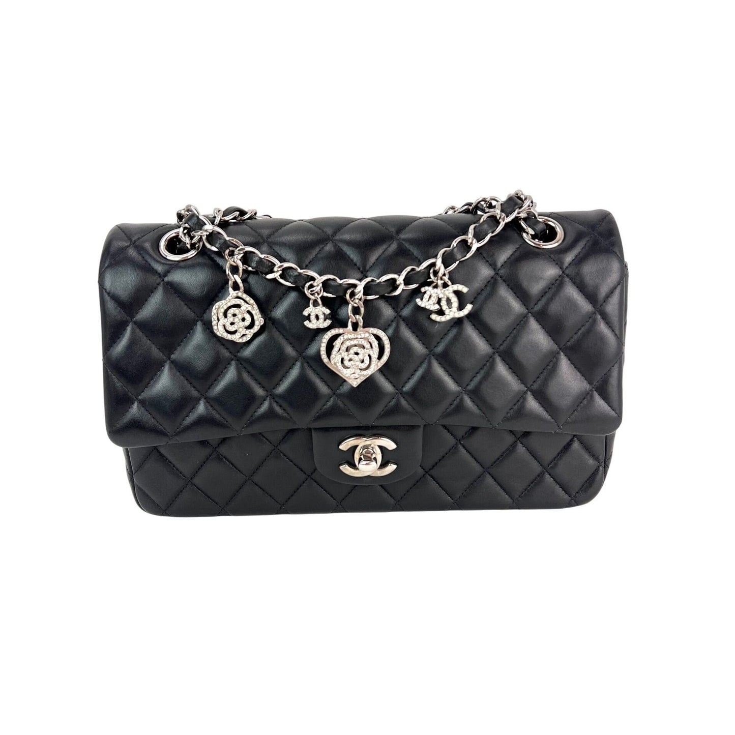 Chanel Valentine Crystal Hearts Lambskin Medium Flap Bag