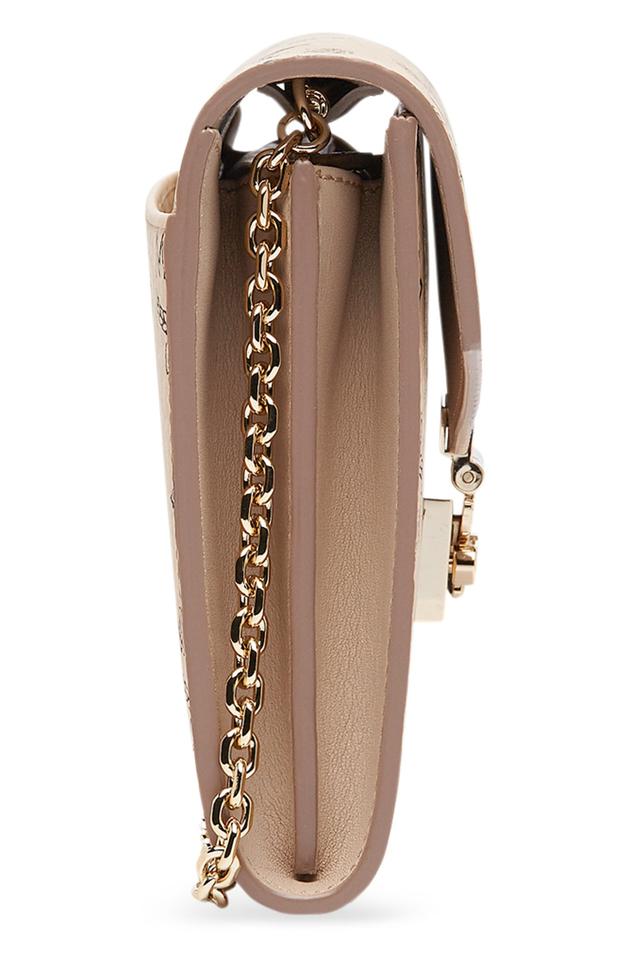 MCM Patricia Visetos Continental Wallet On A Chain Berlin Gold Leather Shoulder Bag