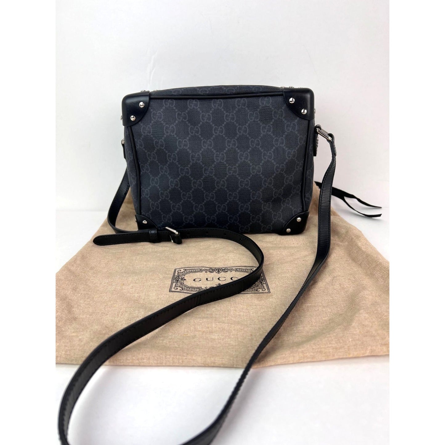 Gucci GG Supreme Selleria Messenger Bag
