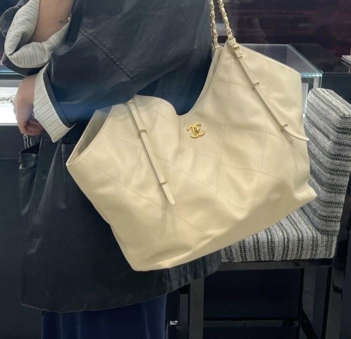 C-H-A-N-E-L 25S MAXI TOTE BAG – Women Bag (Off White)