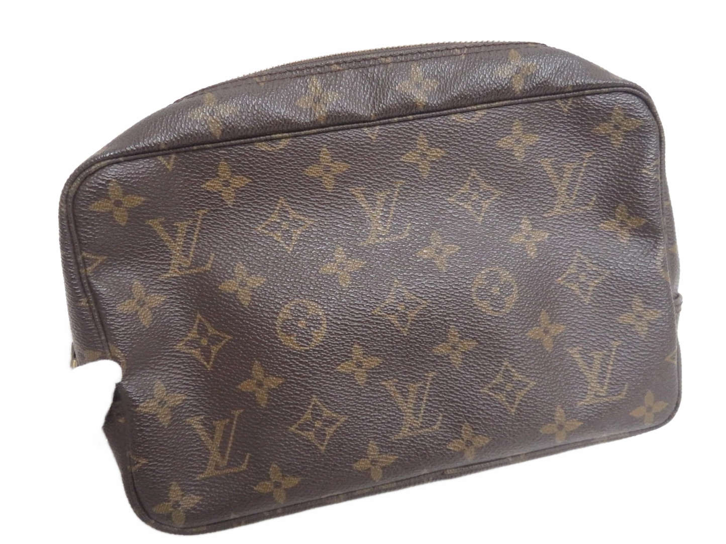 Authentic Louis Vuitton Monogram Trousse Toilette 23 Clutch Pouch Bag F#50650