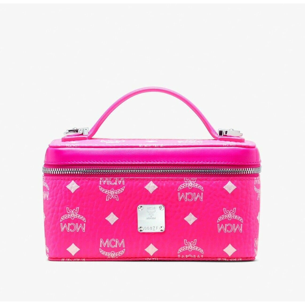 MCM Neon Pink Coated Canvas Rockstar Vanity Case Box Bag